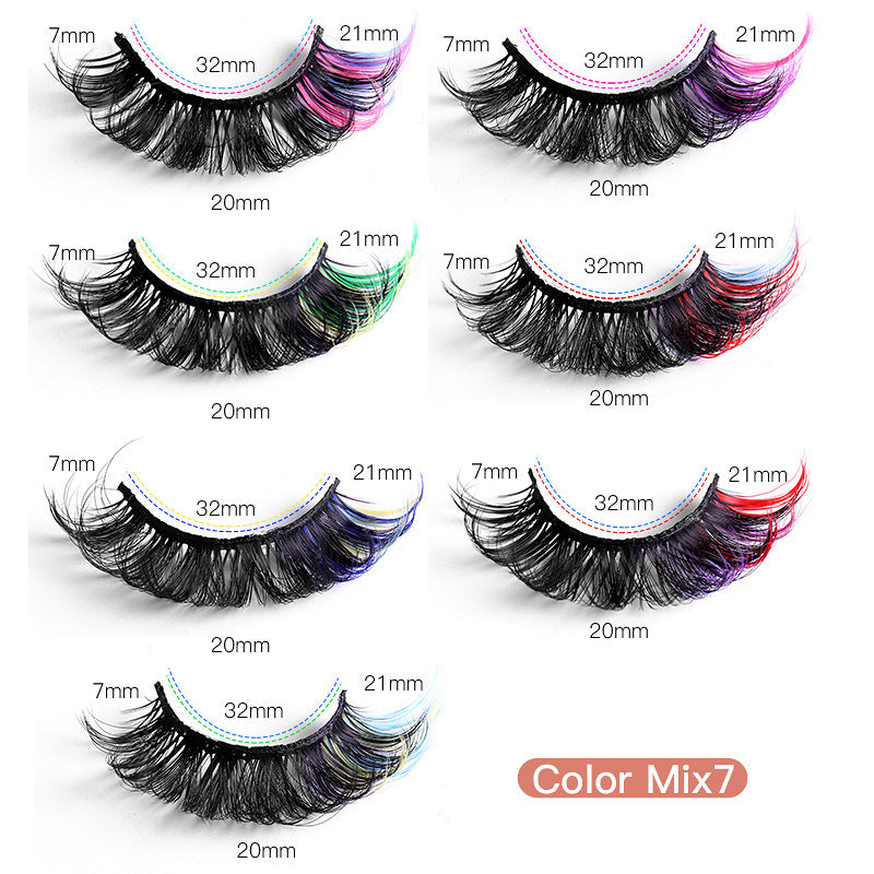 Colored Thick And Curly Eyelashes