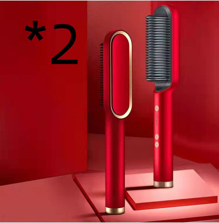 2 In 1 Hair Straightener Hot Comb/Curling Dual-purpose Electric Beauty Tool