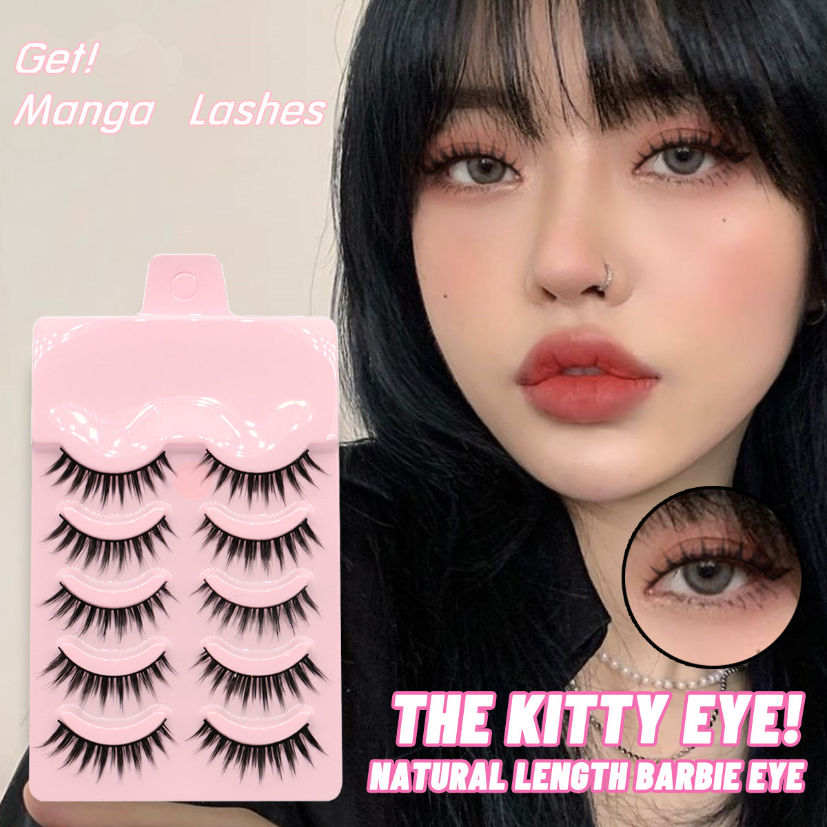 5 Pairs Manga Lashes Natural Wispy Eyelashes