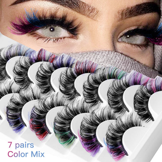 Colored Thick And Curly Eyelashes
